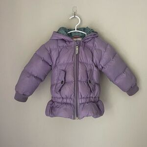 Hanna Anderson Purple Puffer Jacket with Hood Size 90